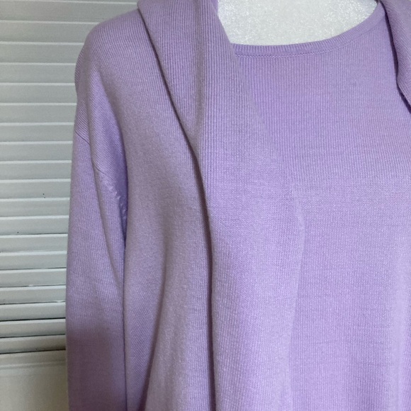 NWT Sag Harbor Shade of Lavender Sweater With Detachable Scarf Size XL - Picture 6 of 13